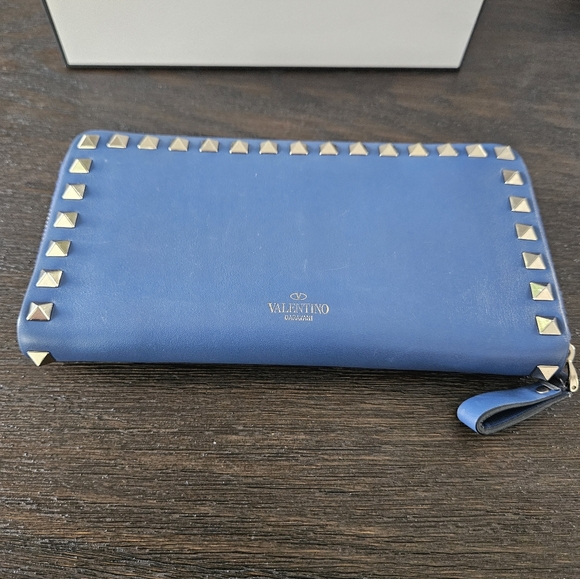 Valentino Blue Studded Wallet - Picture 1 of 9